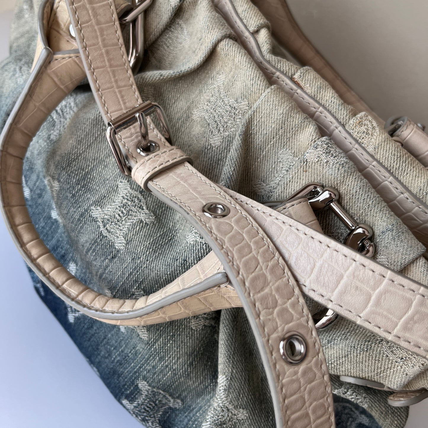 Celine blue denim Macadam Gradient 2Way Bag