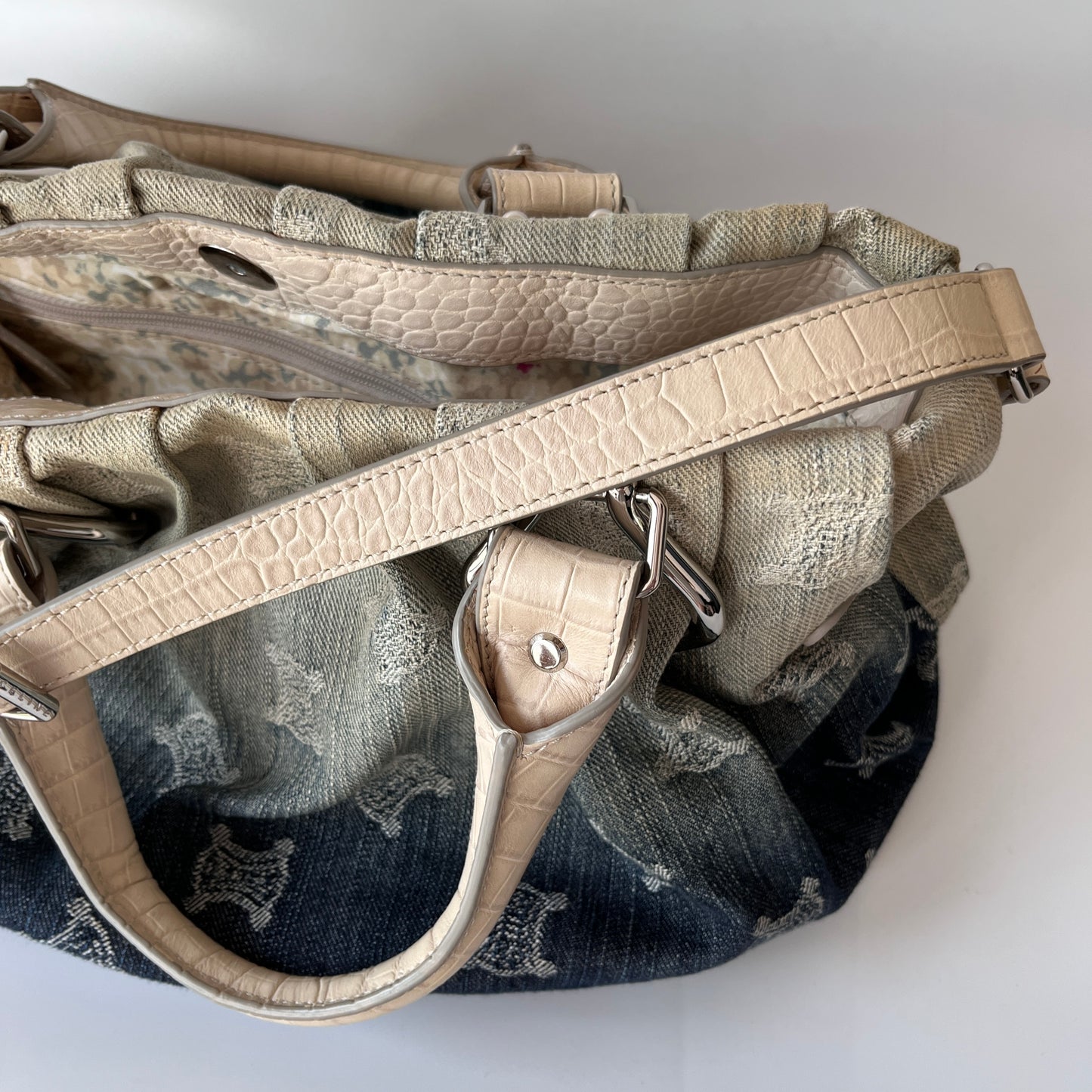 Celine blue denim Macadam Gradient 2Way Bag
