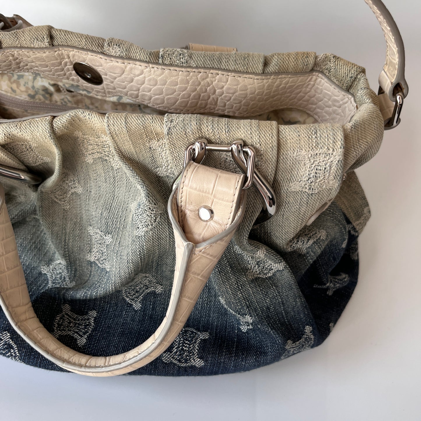 Celine blue denim Macadam Gradient 2Way Bag