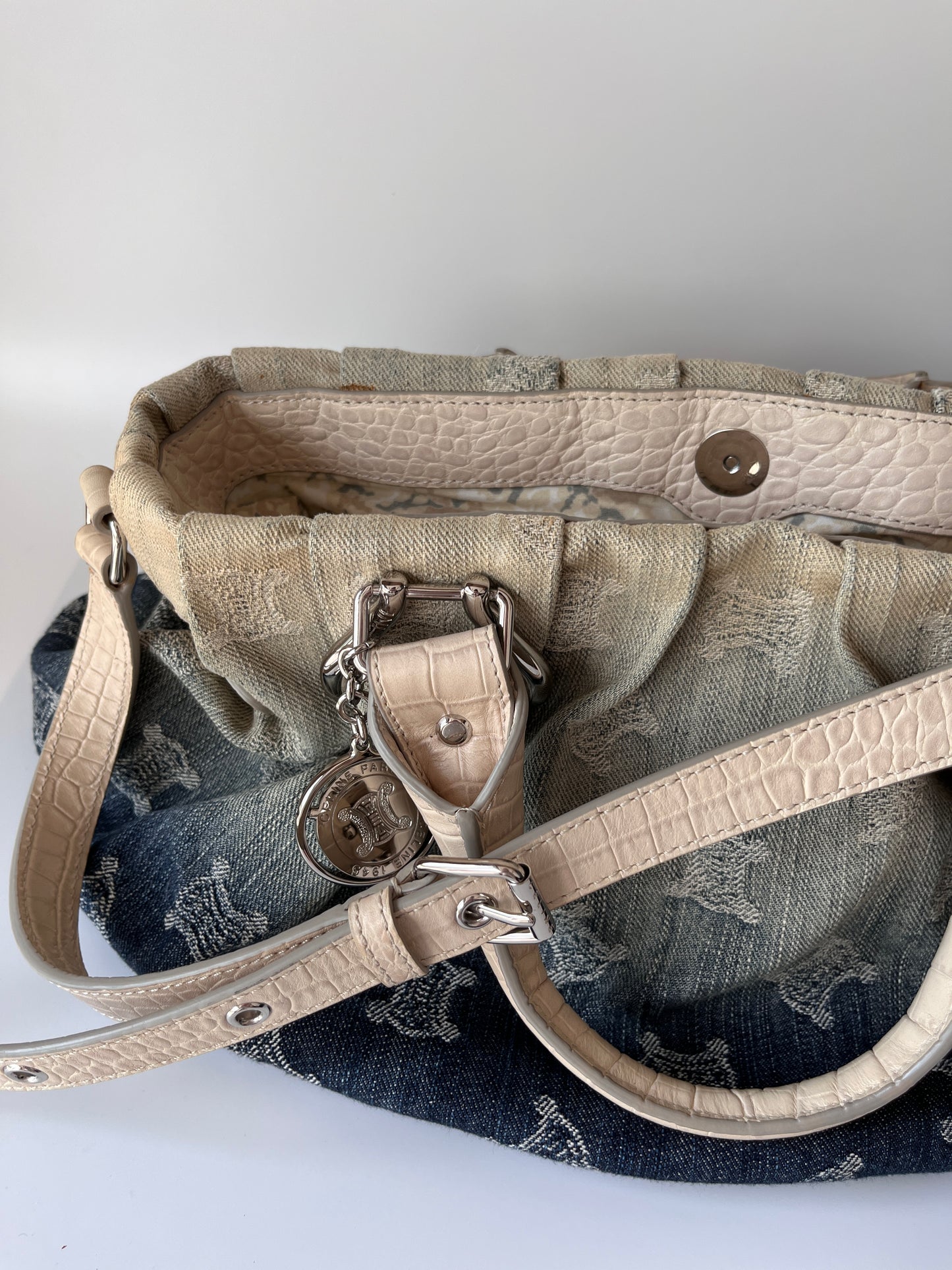 Celine blue denim Macadam Gradient 2Way Bag