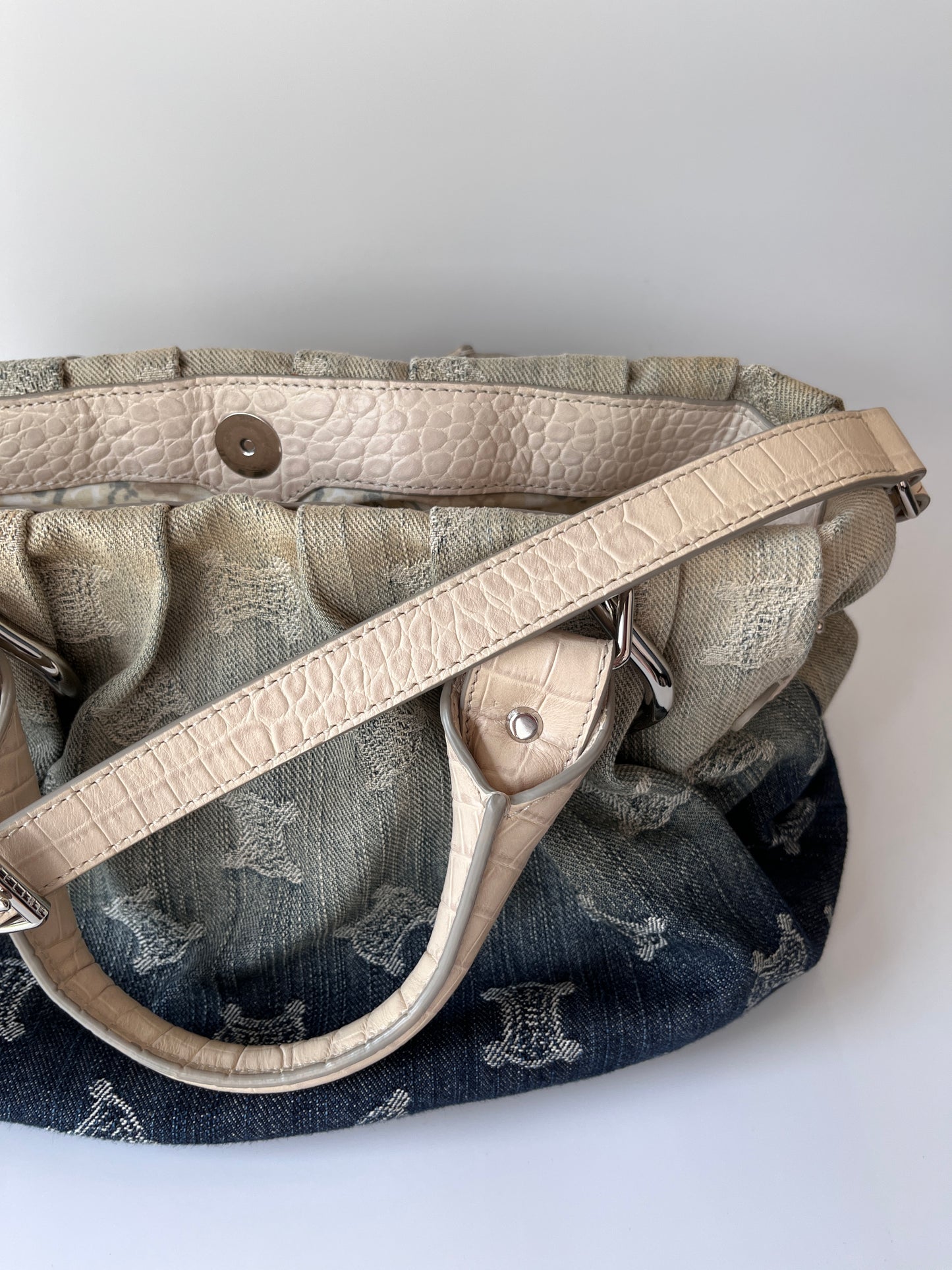 Celine blue denim Macadam Gradient 2Way Bag
