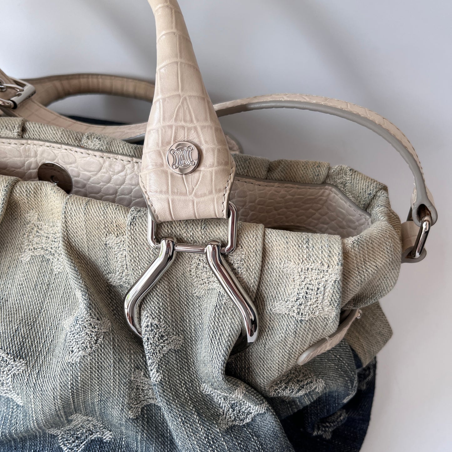 Celine blue denim Macadam Gradient 2Way Bag