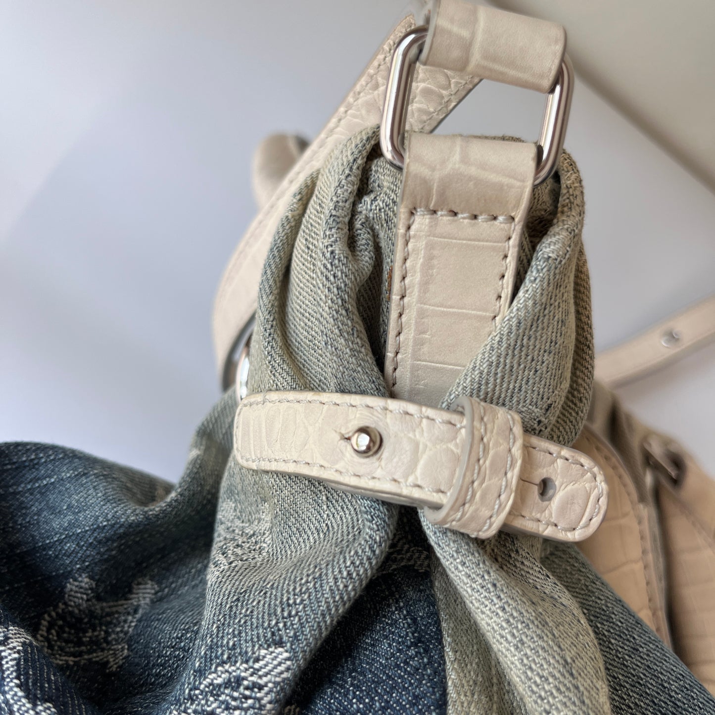 Celine blue denim Macadam Gradient 2Way Bag