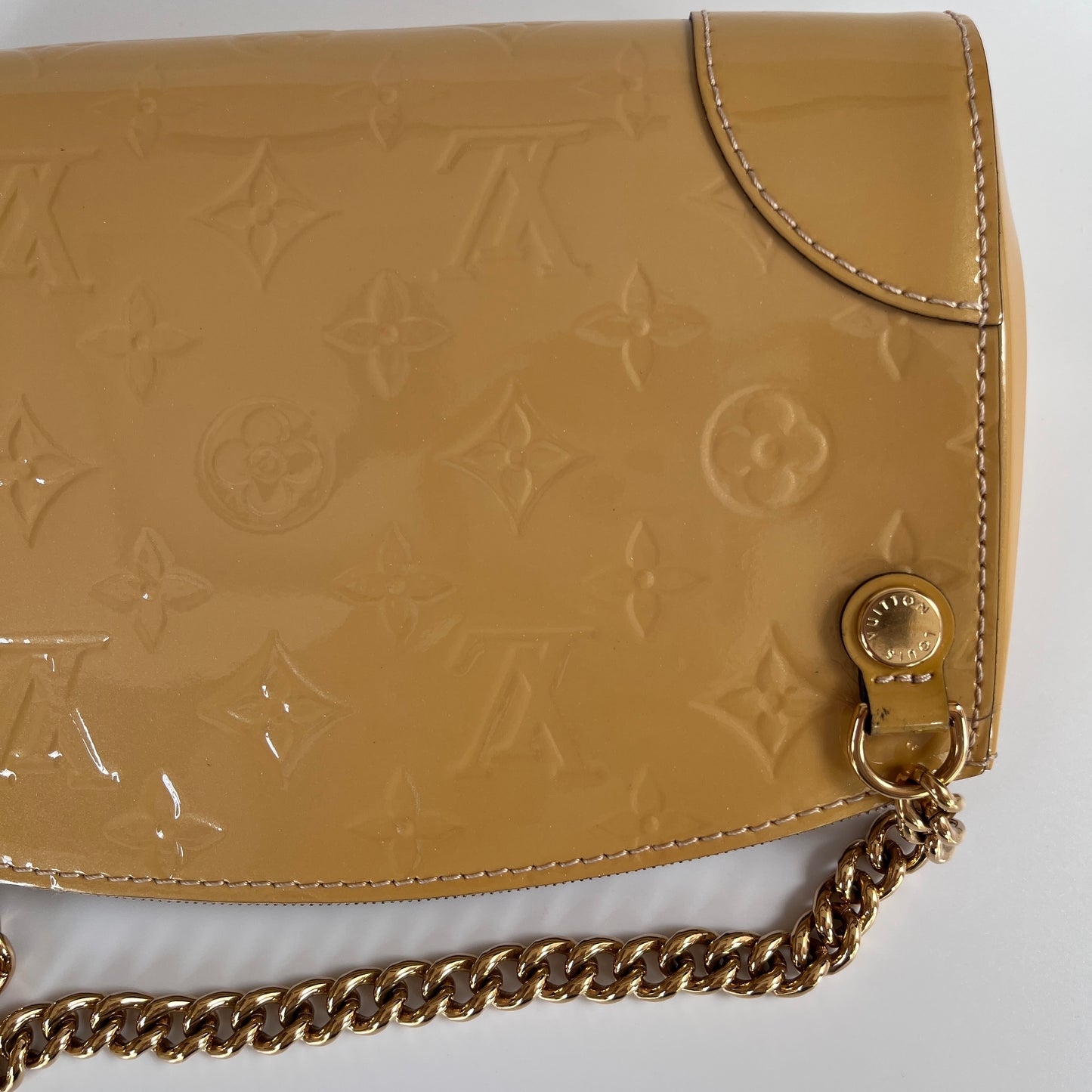 Louis Vuitton Santa Monica Yellow Vernis Clutch/ Crossbody Bag