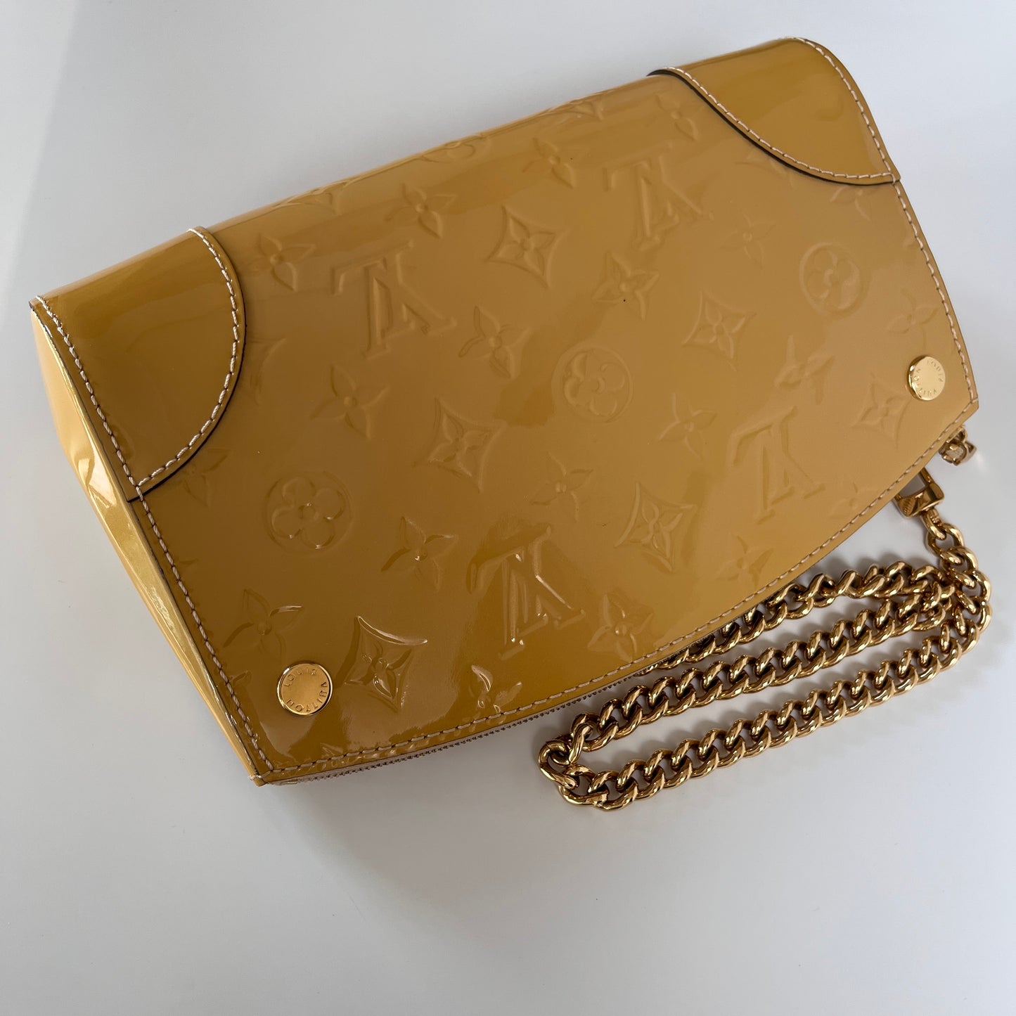 Louis Vuitton Santa Monica Yellow Vernis Clutch/ Crossbody Bag