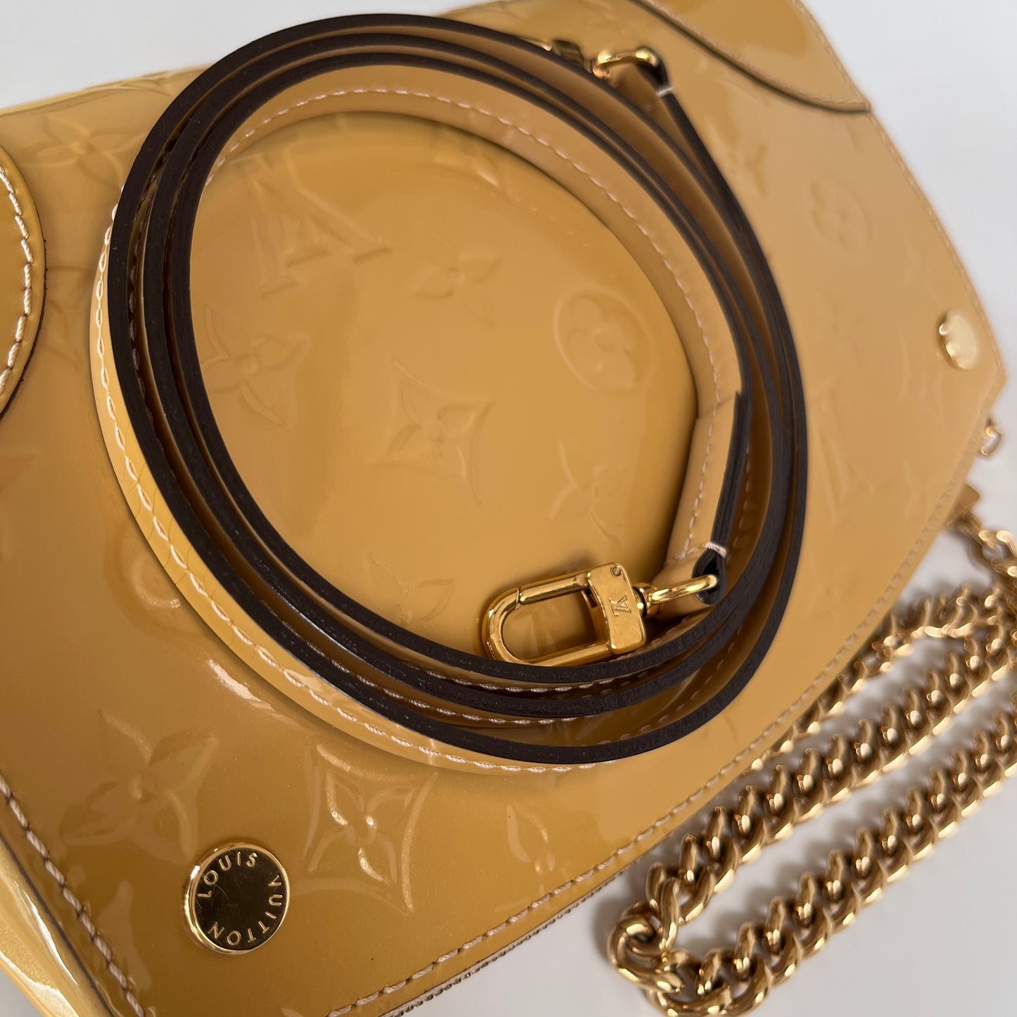Louis Vuitton Santa Monica Yellow Vernis Clutch/ Crossbody Bag