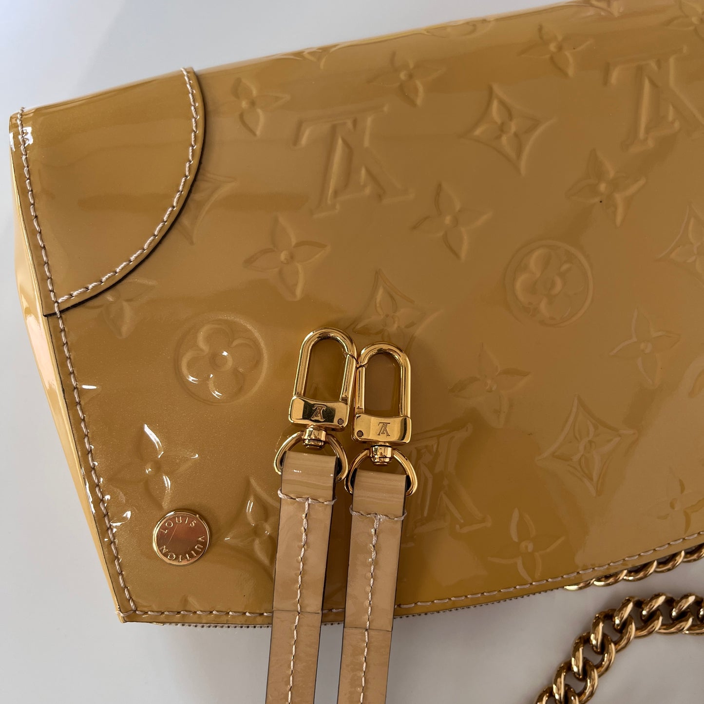 Louis Vuitton Santa Monica Yellow Vernis Clutch/ Crossbody Bag