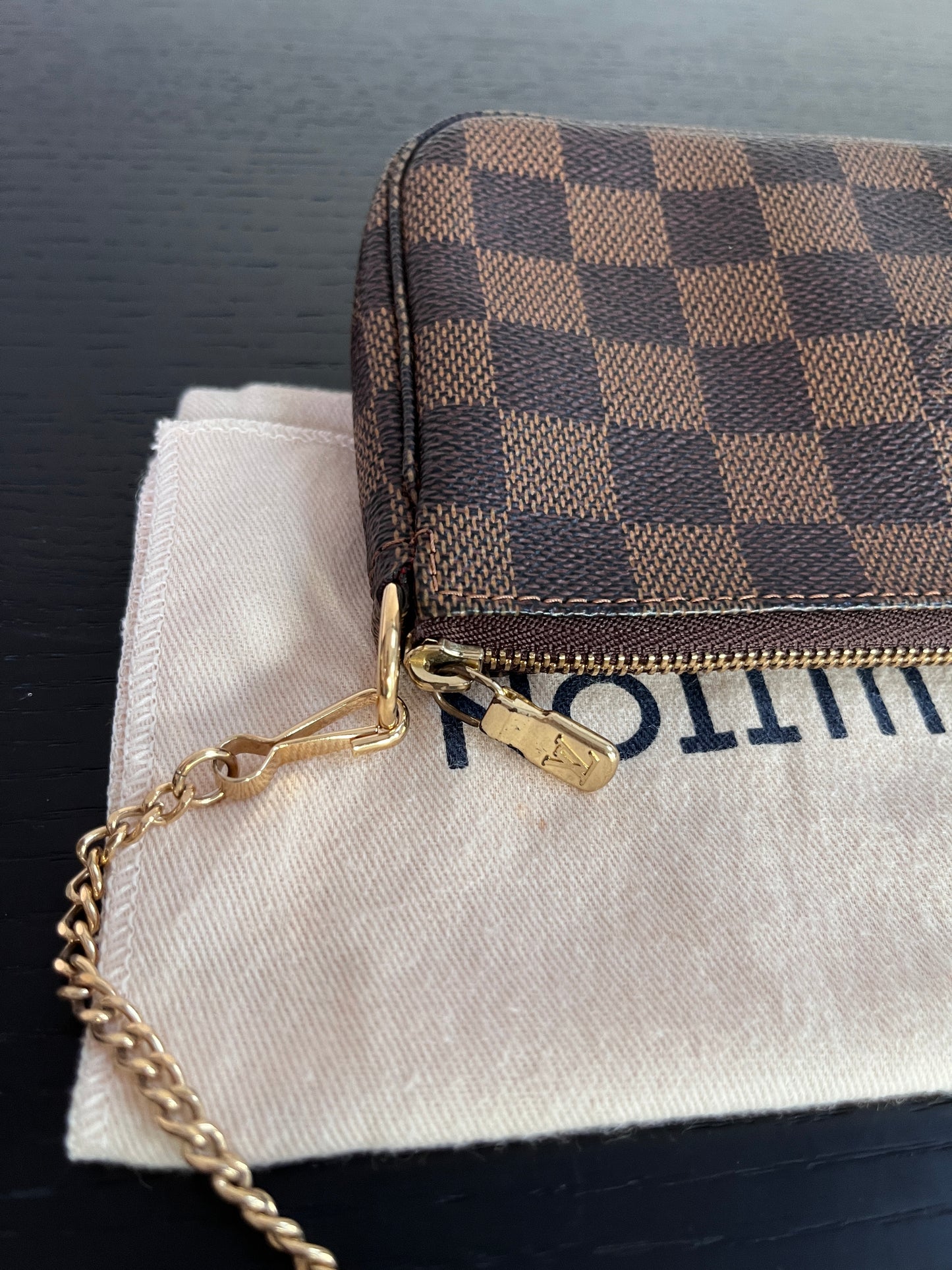 Louis Vuitton Bucket Pochette Damier Ebene