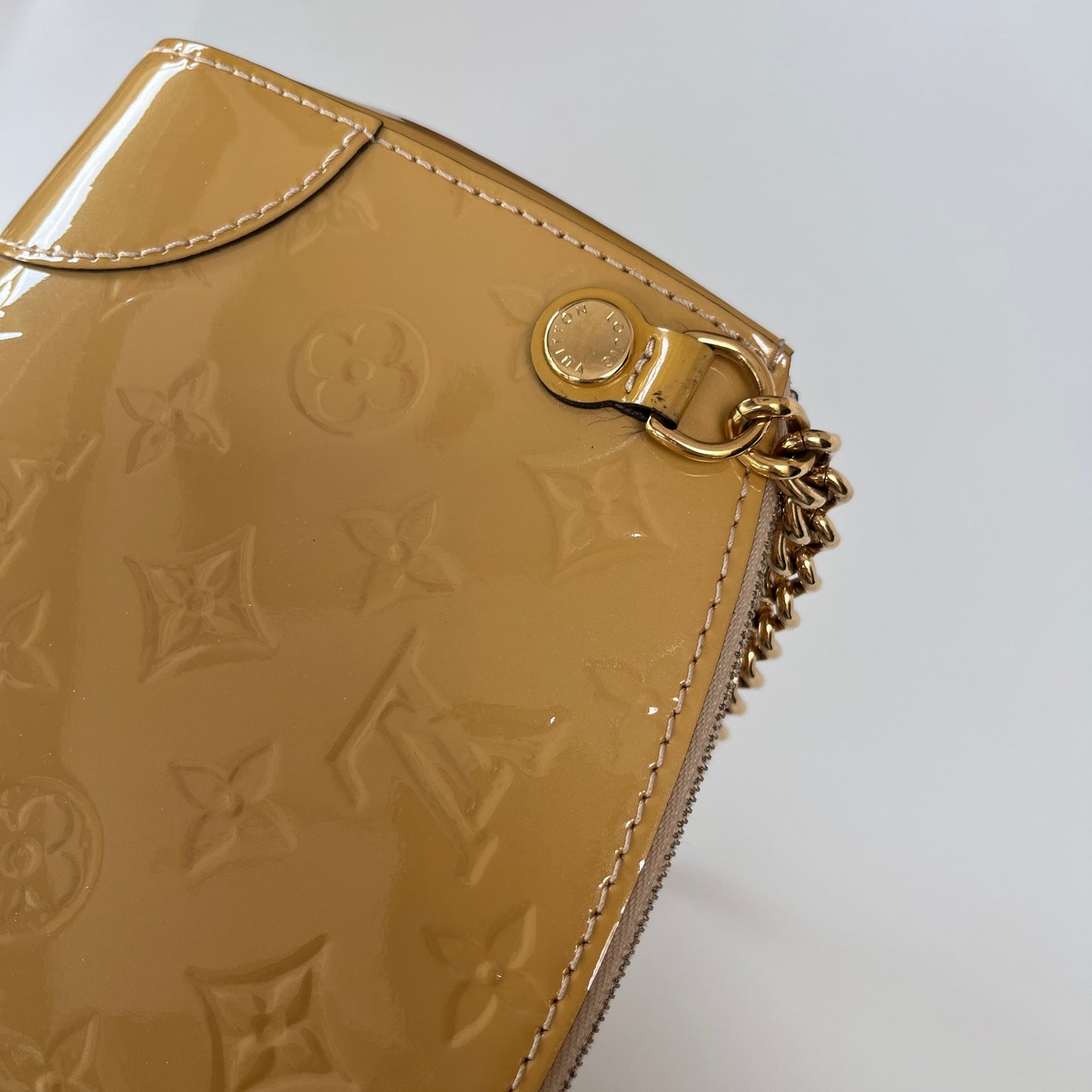 Louis Vuitton Santa Monica Yellow Vernis Clutch/ Crossbody Bag
