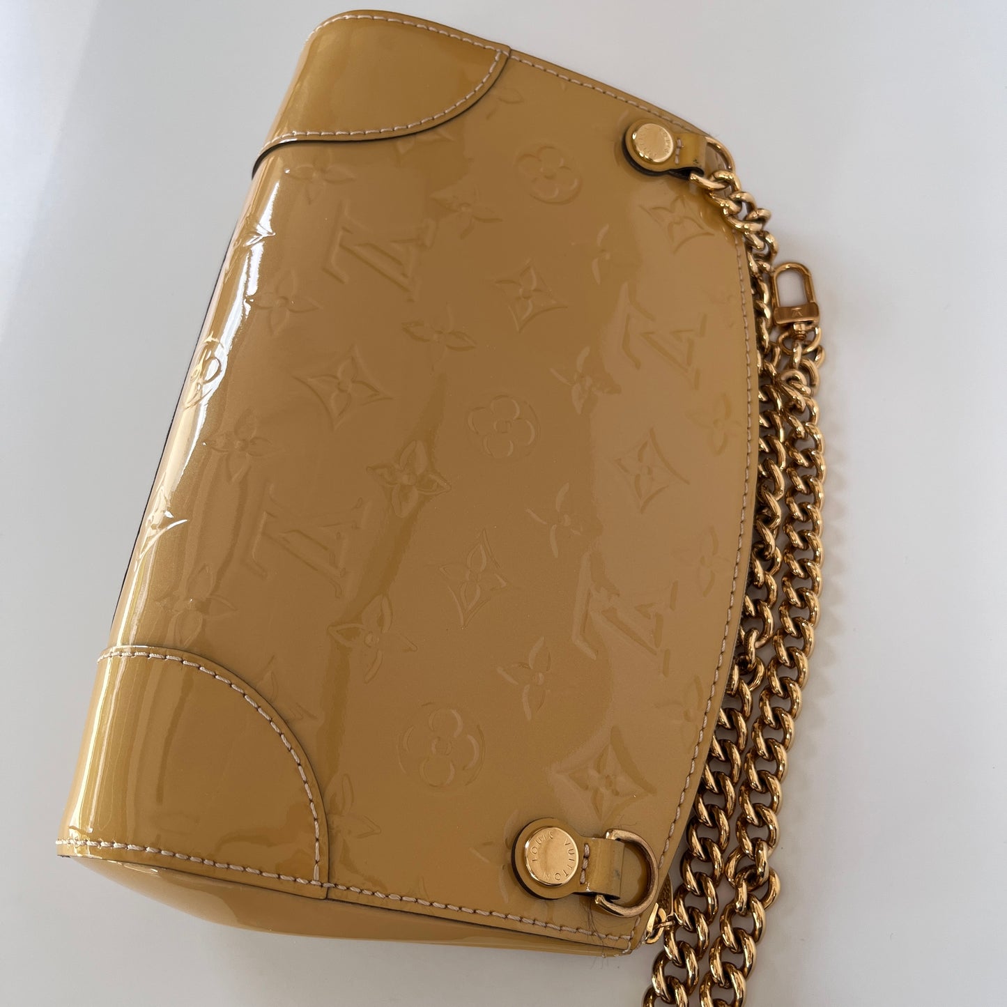 Louis Vuitton Santa Monica Yellow Vernis Clutch/ Crossbody Bag