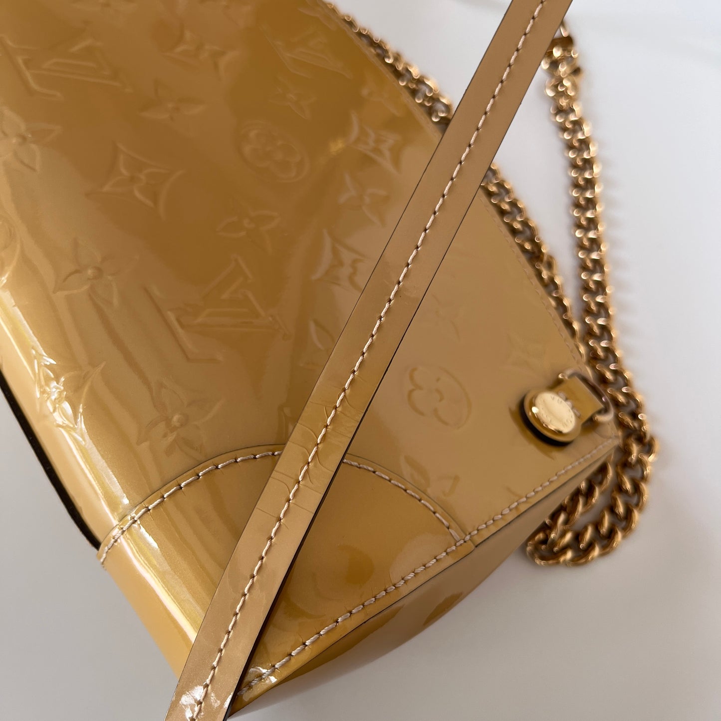 Louis Vuitton Santa Monica Yellow Vernis Clutch/ Crossbody Bag