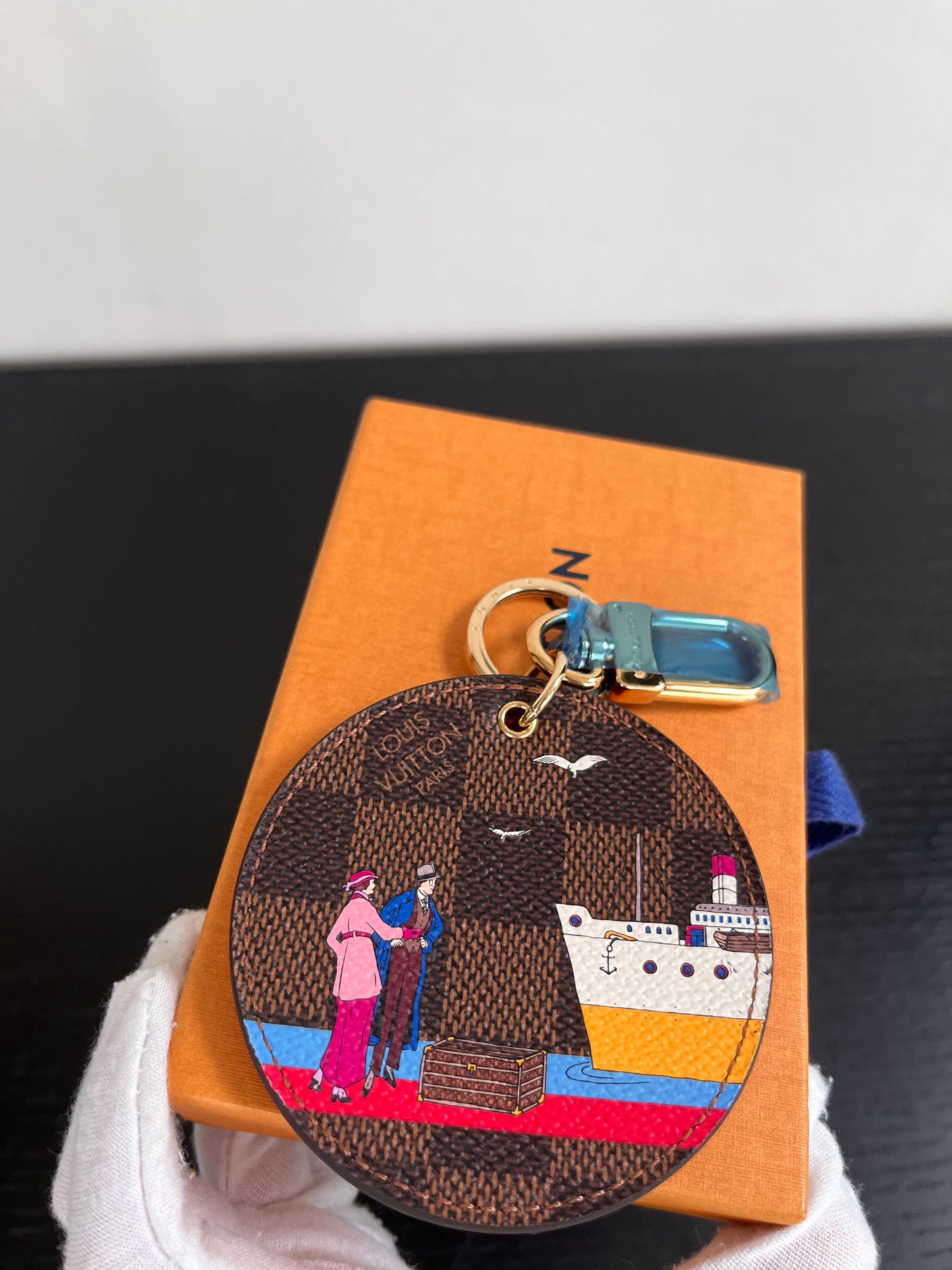 Louis Vuitton Damier Ebene Charm Keychain Holder