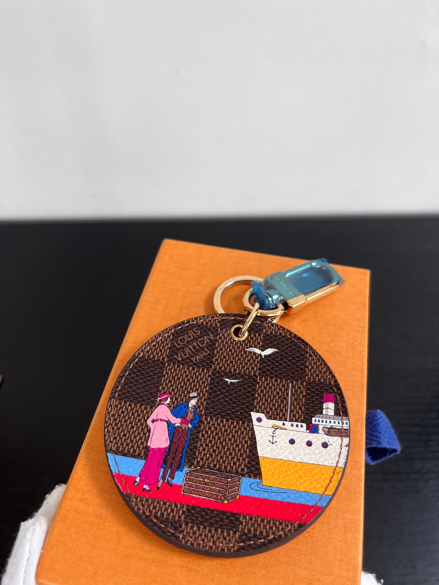 Louis Vuitton Damier Ebene Charm Keychain Holder