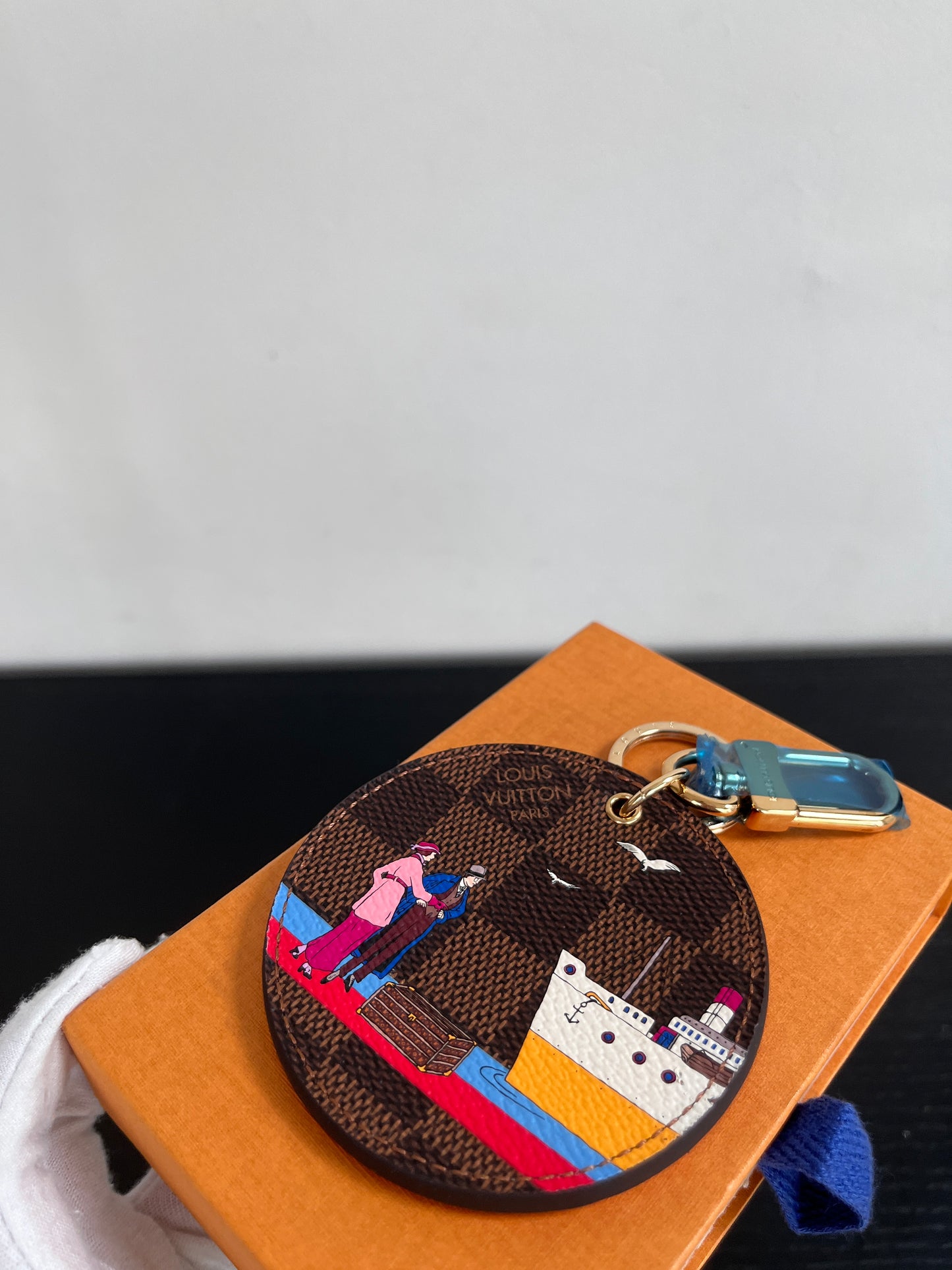 Louis Vuitton Damier Ebene Charm Keychain Holder