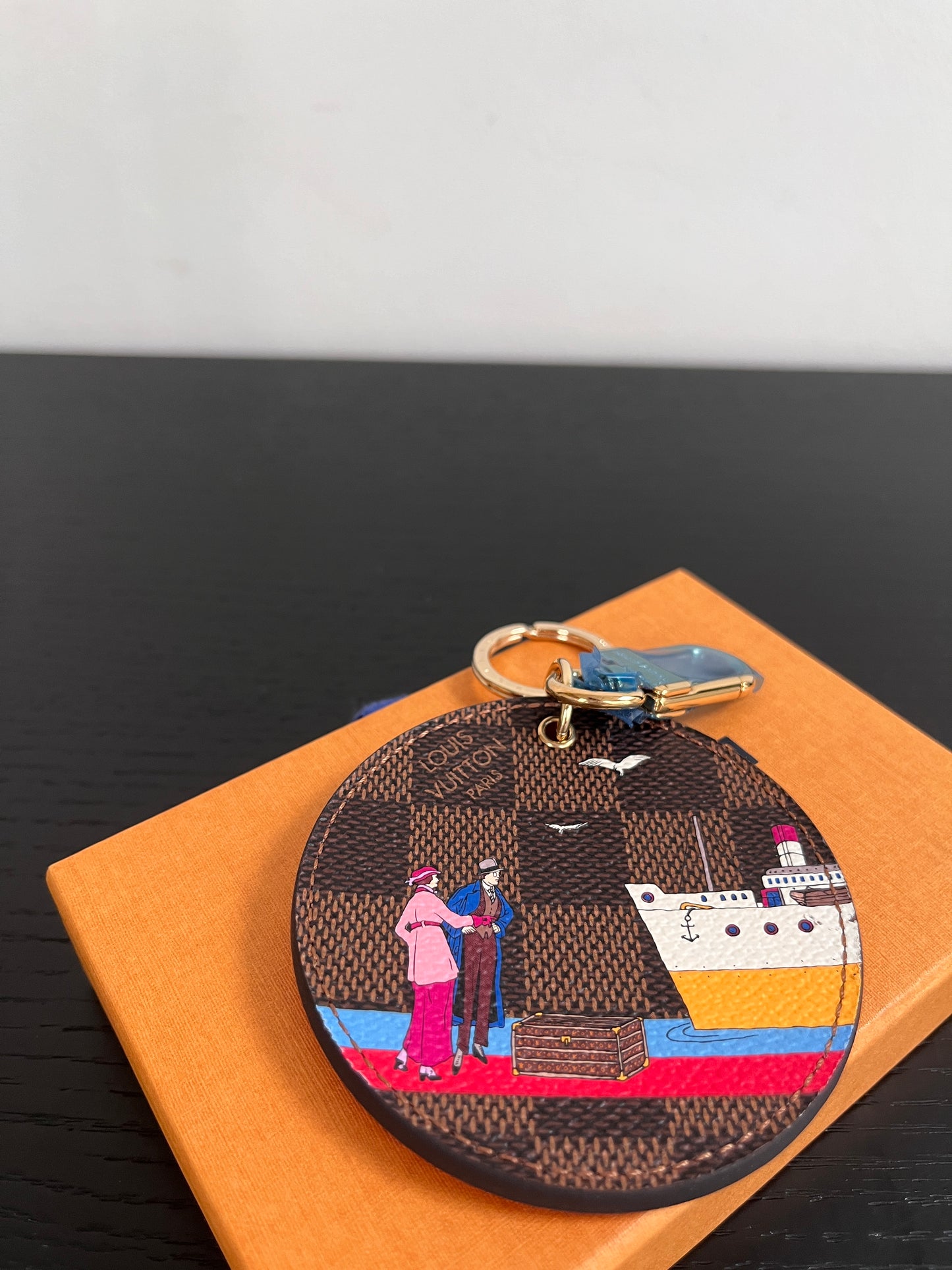 Louis Vuitton Damier Ebene Charm Keychain Holder