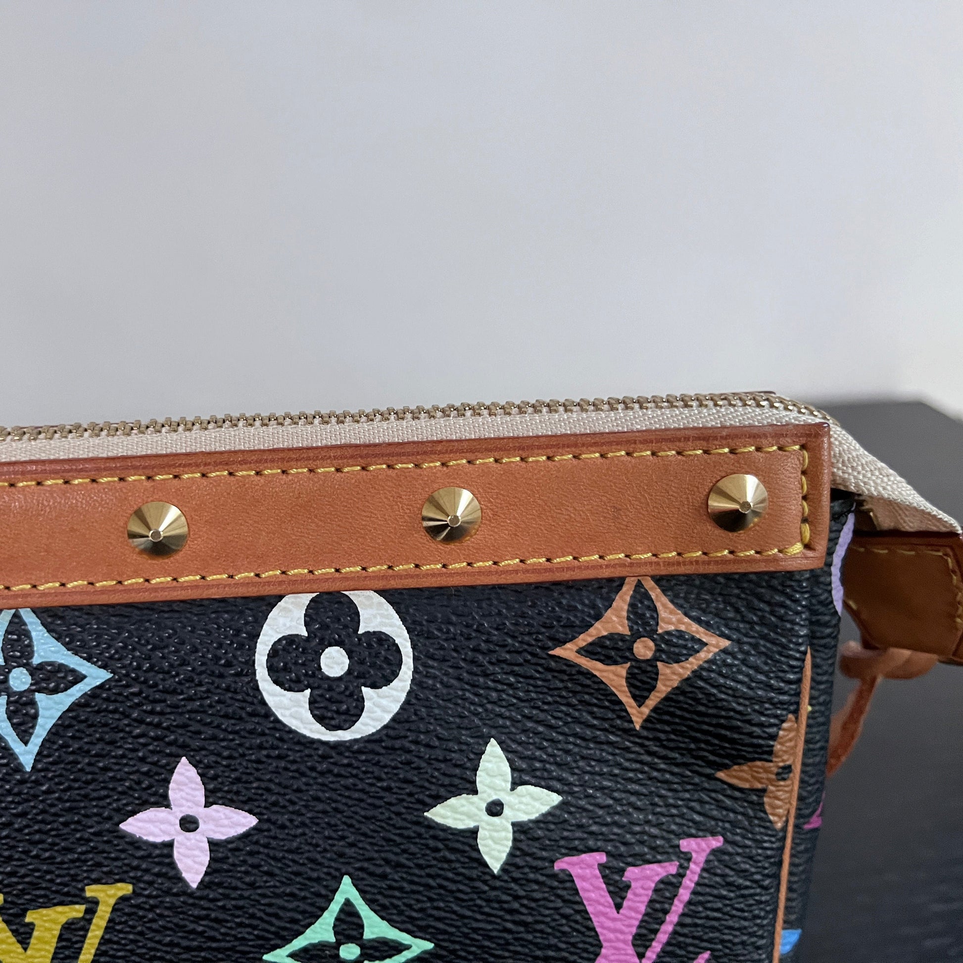 Louis Vuitton x Takashi Murakami Black Multicolor Pochette