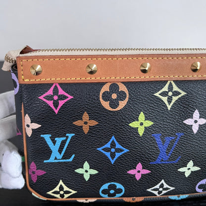 Louis Vuitton x Takashi Murakami Black Multicolor Pochette