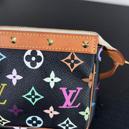 Louis Vuitton x Takashi Murakami Black Multicolor Pochette