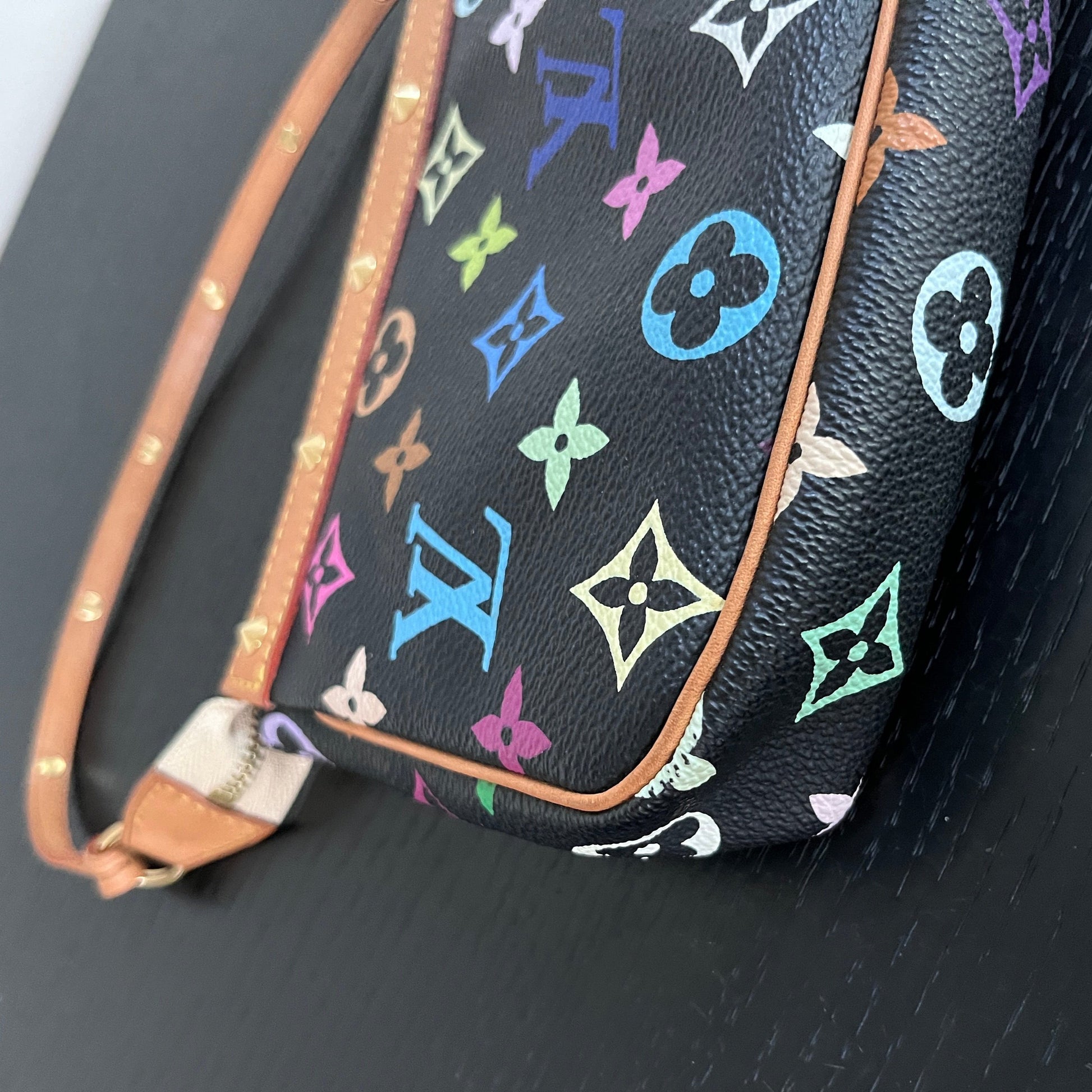 Louis Vuitton x Takashi Murakami Black Multicolor Pochette