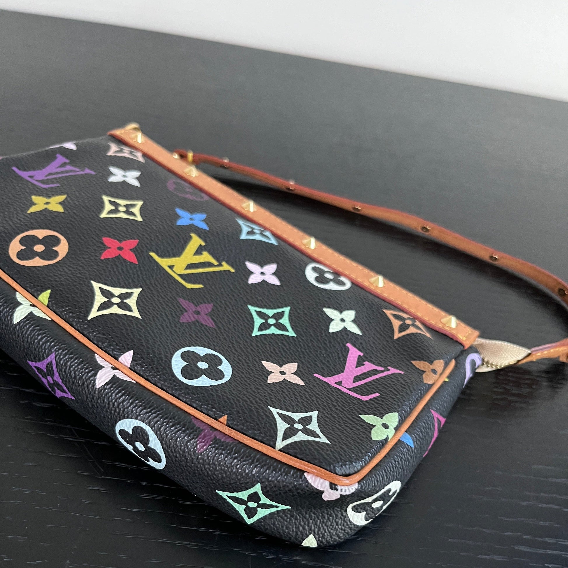 Louis Vuitton x Takashi Murakami Black Multicolor Pochette