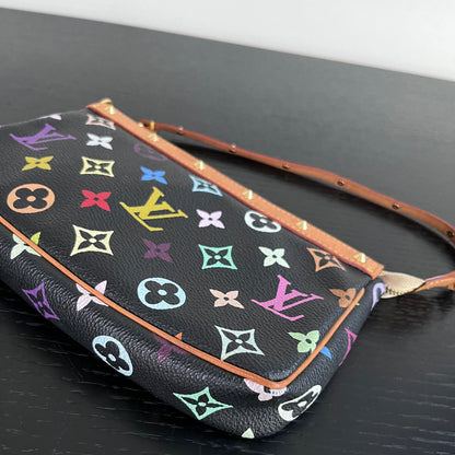 Louis Vuitton x Takashi Murakami Black Multicolor Pochette