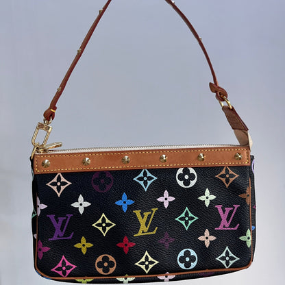 Louis Vuitton x Takashi Murakami Black Multicolor Pochette