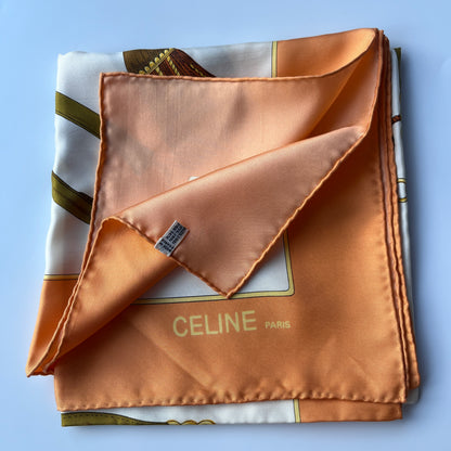 Celine Unused Multicolor Silk Square Scarf