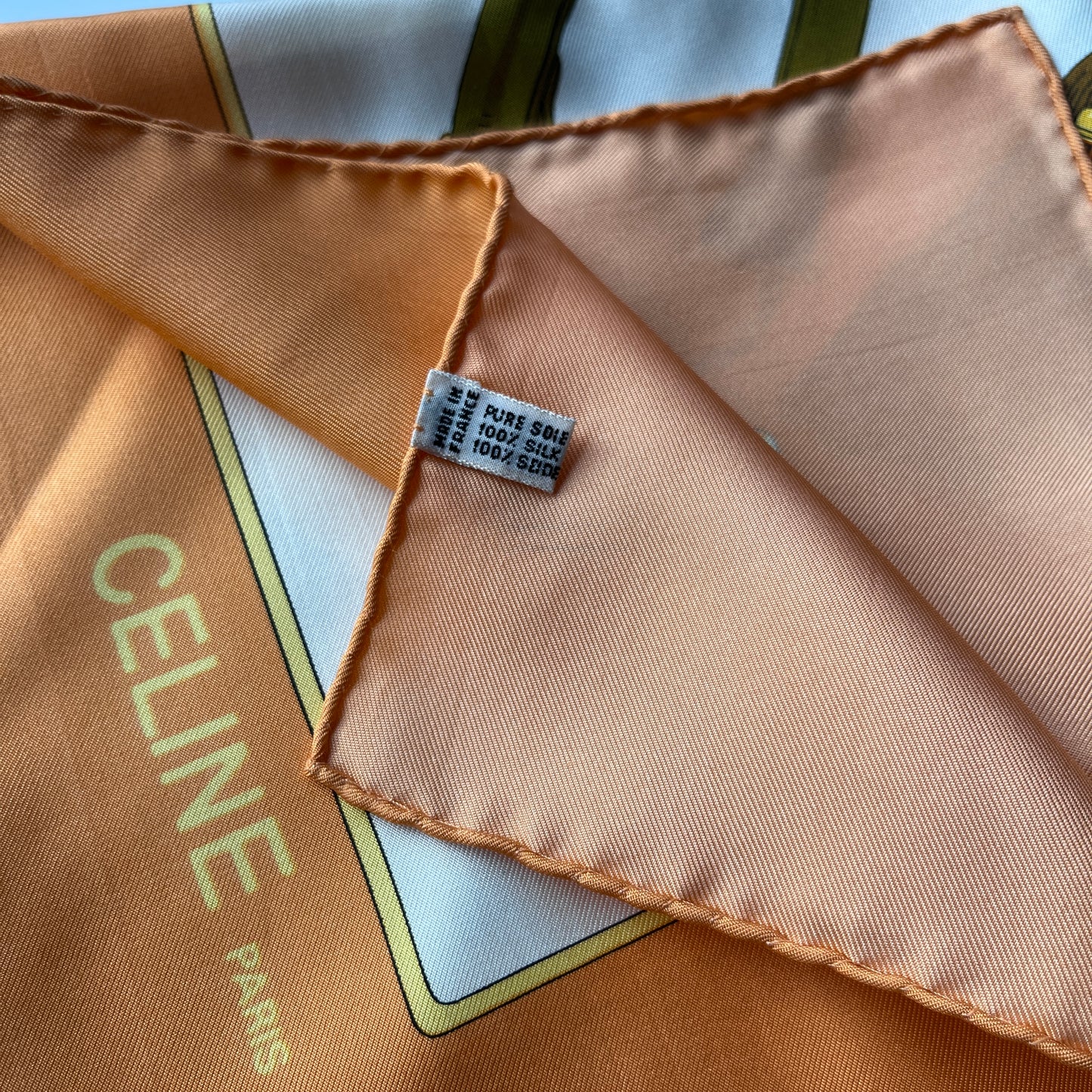 Celine Unused Multicolor Silk Square Scarf