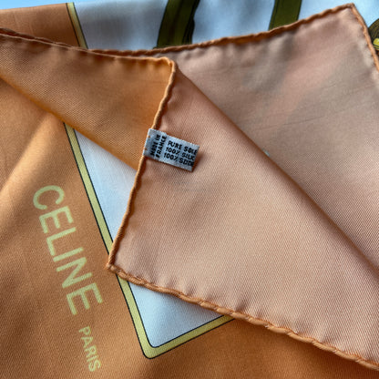 Celine Unused Multicolor Silk Square Scarf