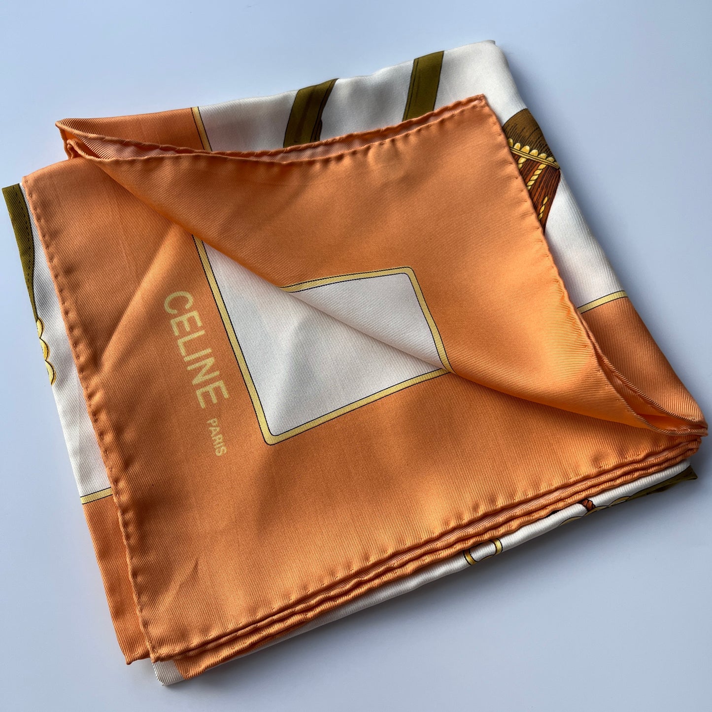 Celine Unused Multicolor Silk Square Scarf