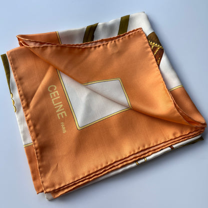 Celine Unused Multicolor Silk Square Scarf