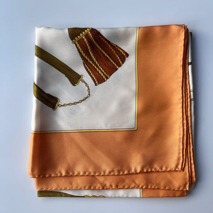 Celine Unused Multicolor Silk Square Scarf