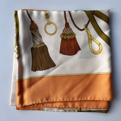 Celine Unused Multicolor Silk Square Scarf
