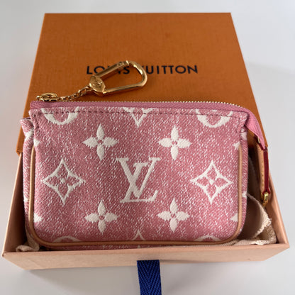Louis Vuitton Pink Monogram Denim Key Pouch