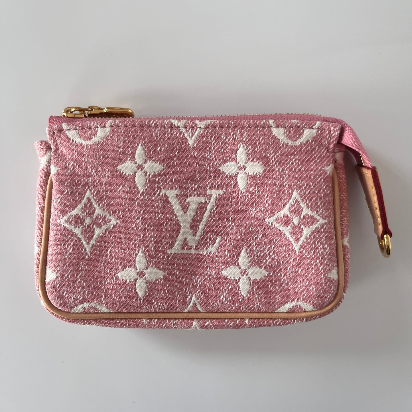 Louis Vuitton Pink Monogram Denim Key Pouch