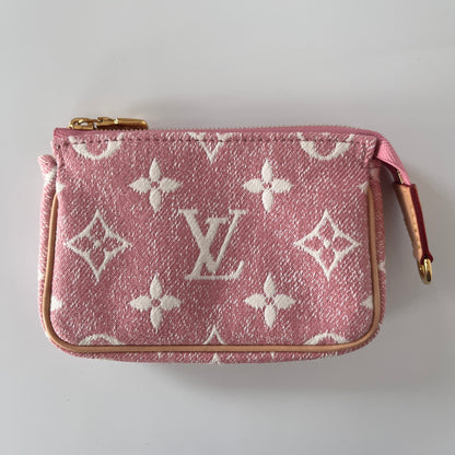 Louis Vuitton Pink Monogram Denim Key Pouch