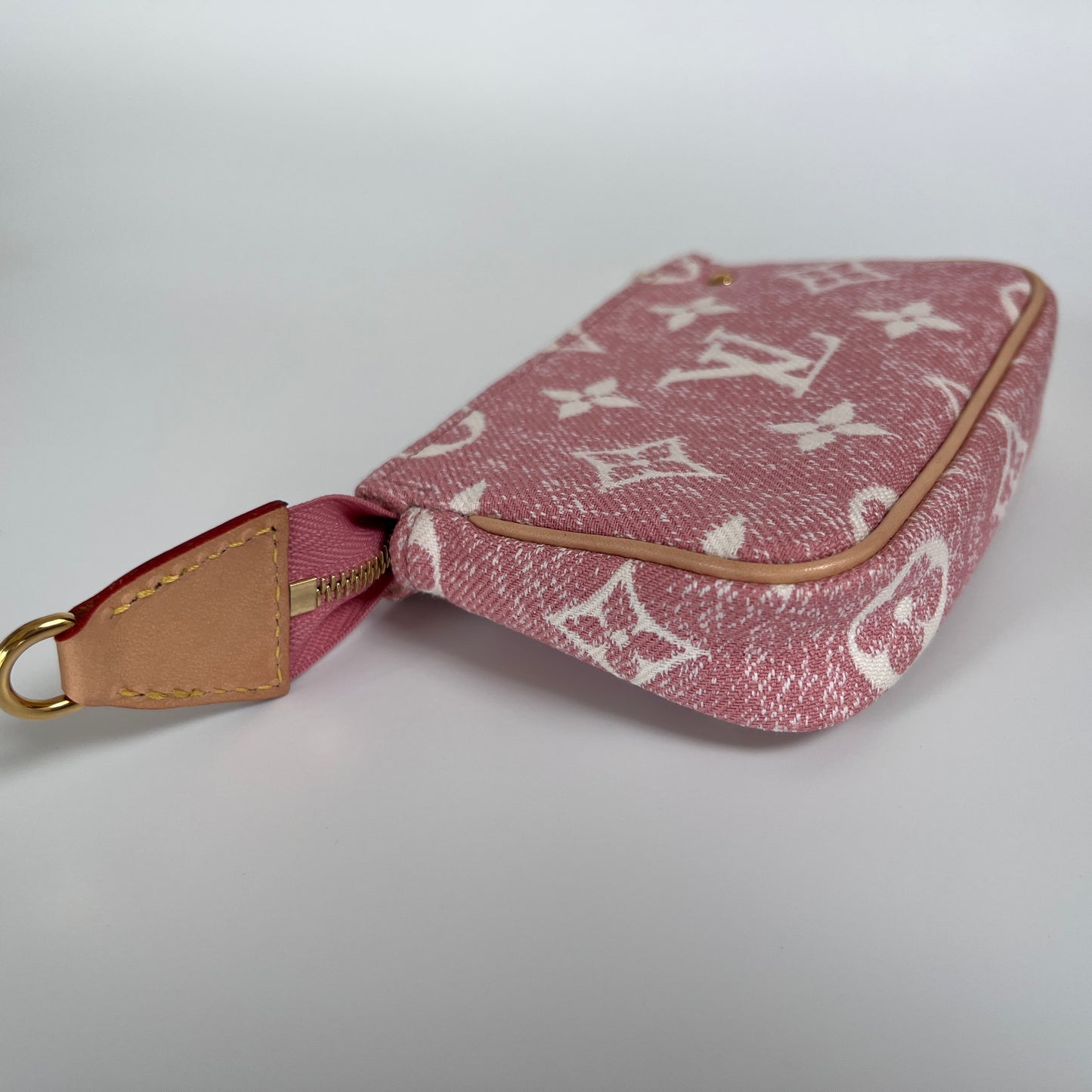 Louis Vuitton Pink Monogram Denim Key Pouch