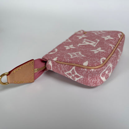 Louis Vuitton Pink Monogram Denim Key Pouch