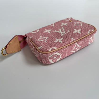 Louis Vuitton Pink Monogram Denim Key Pouch
