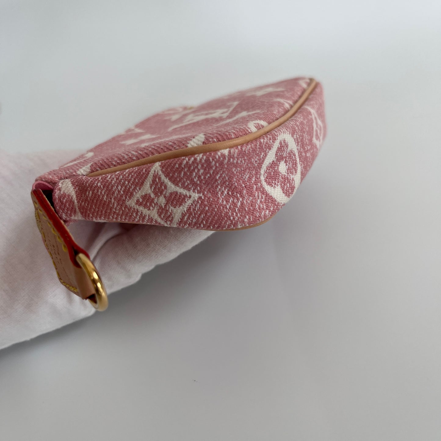 Louis Vuitton Pink Monogram Denim Key Pouch