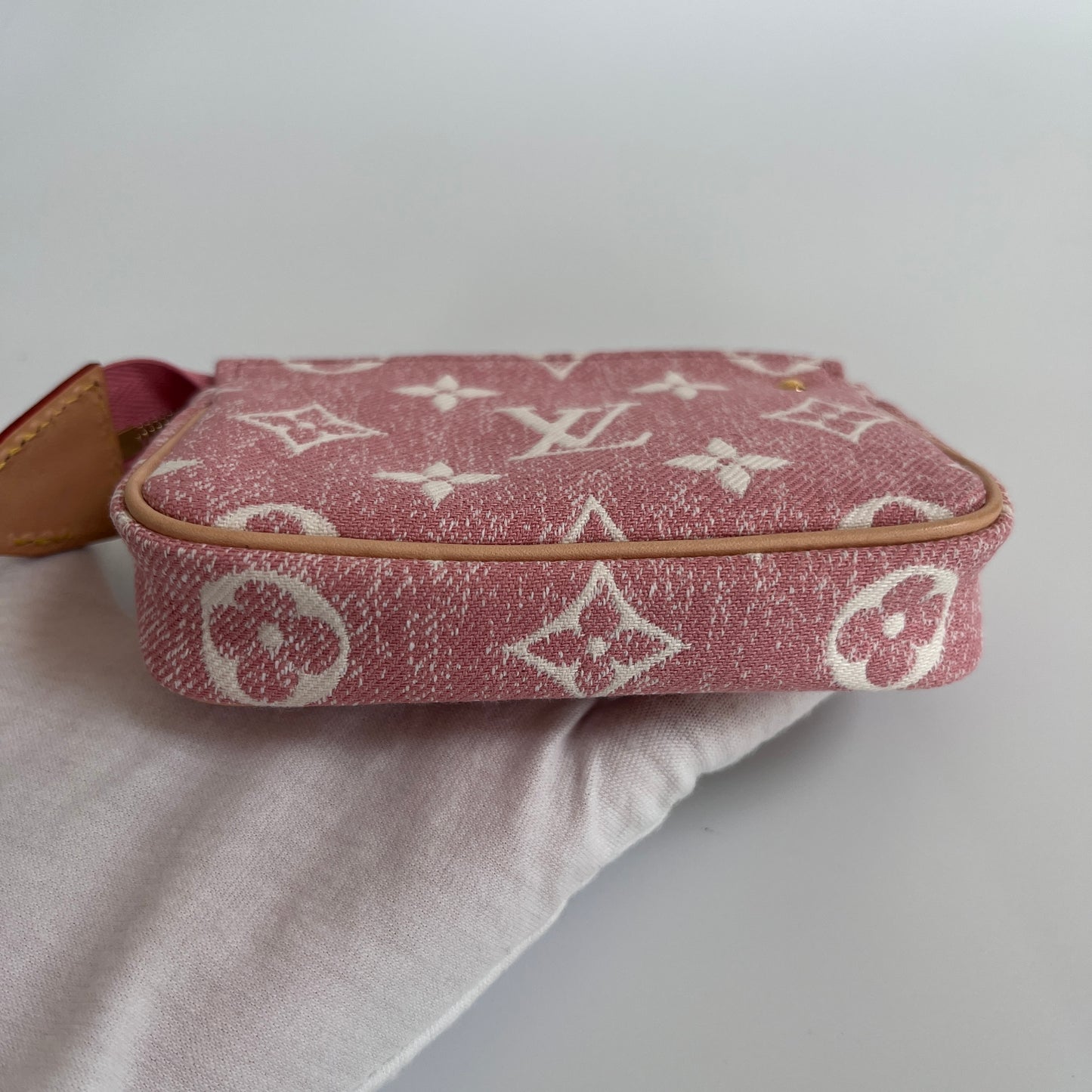 Louis Vuitton Pink Monogram Denim Key Pouch