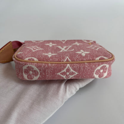Louis Vuitton Pink Monogram Denim Key Pouch