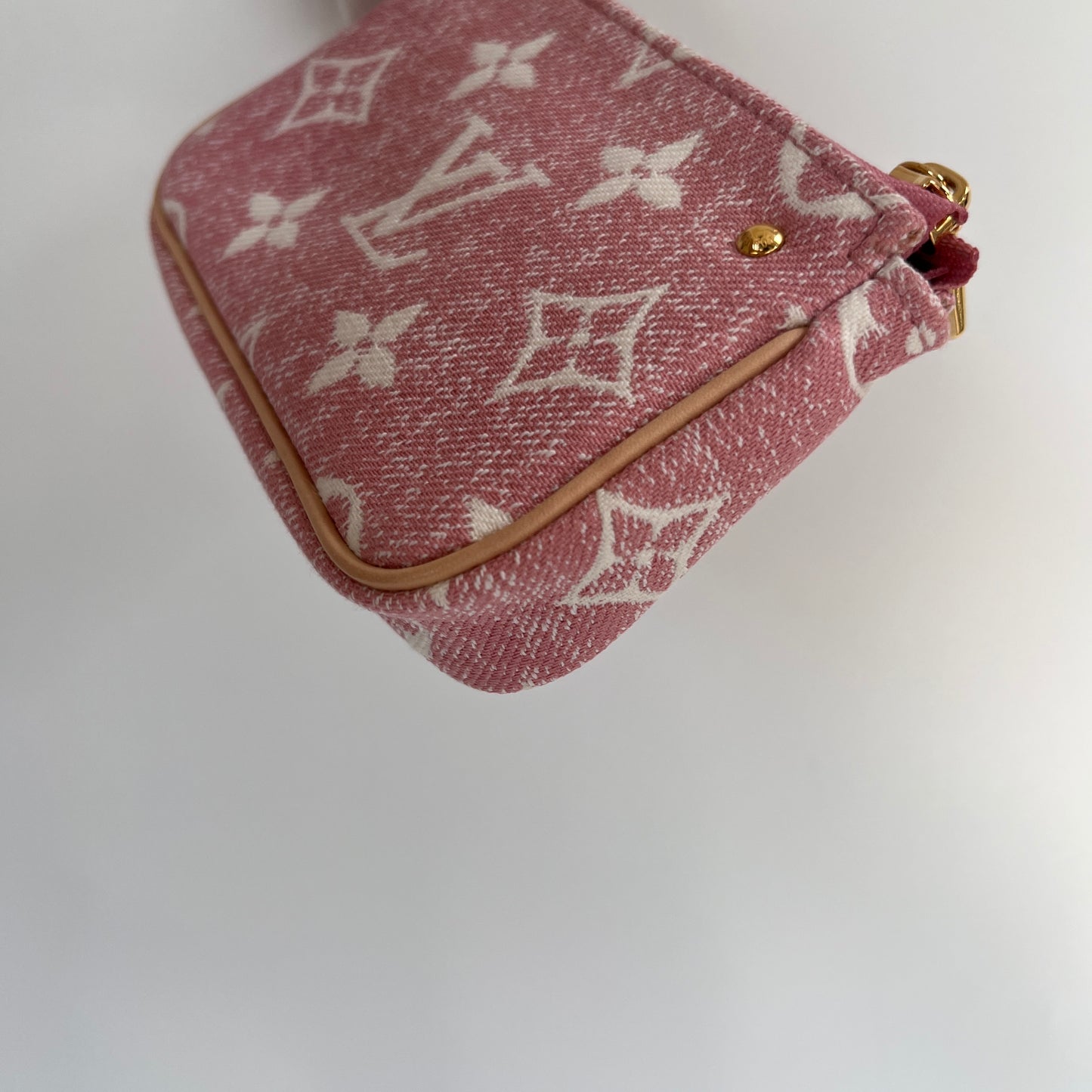Louis Vuitton Pink Monogram Denim Key Pouch