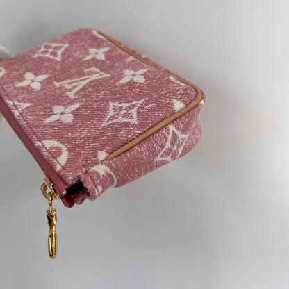 Louis Vuitton Pink Monogram Denim Key Pouch