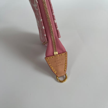 Louis Vuitton Pink Monogram Denim Key Pouch