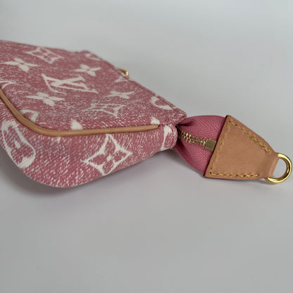 Louis Vuitton Pink Monogram Denim Key Pouch