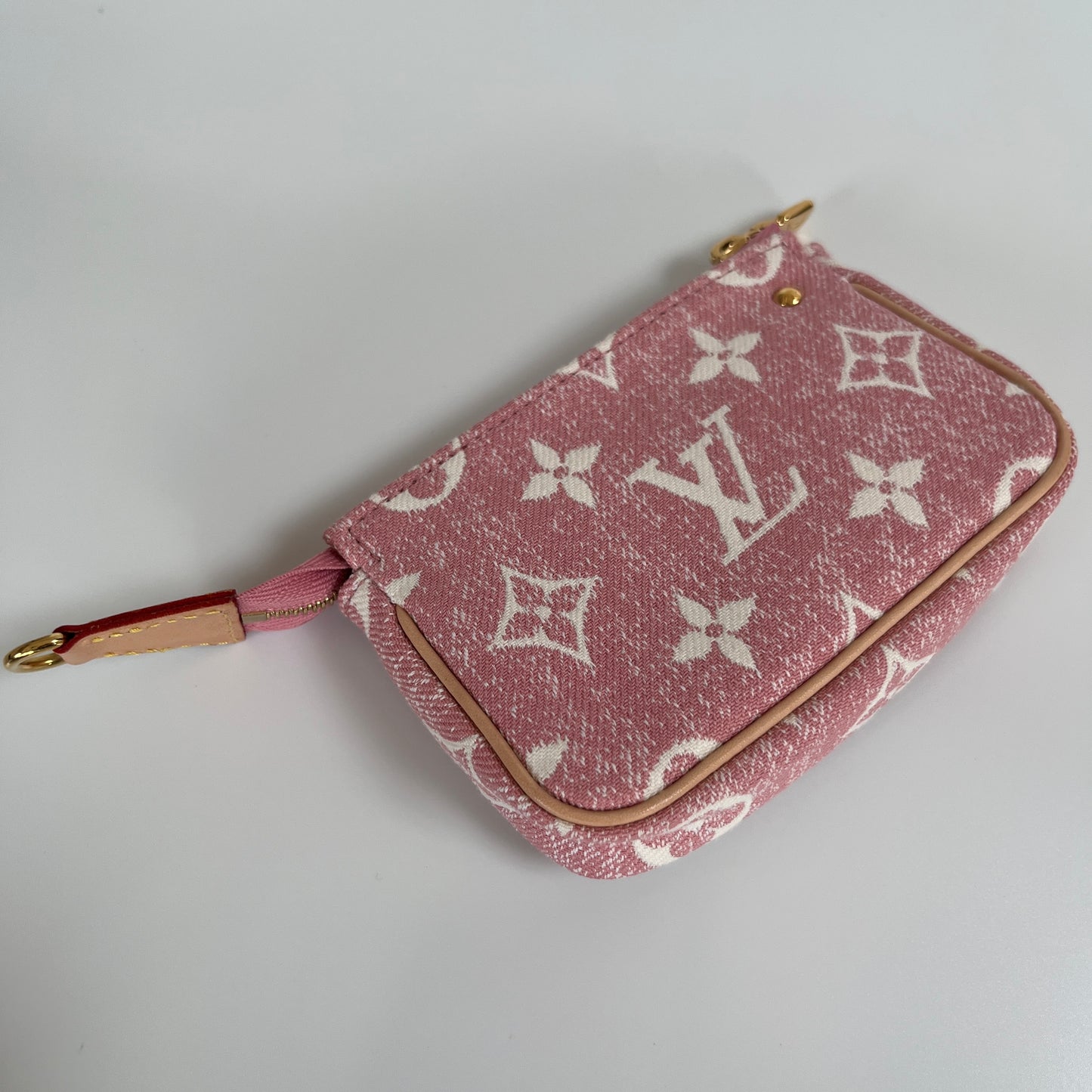 Louis Vuitton Pink Monogram Denim Key Pouch