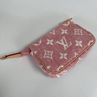 Louis Vuitton Pink Monogram Denim Key Pouch