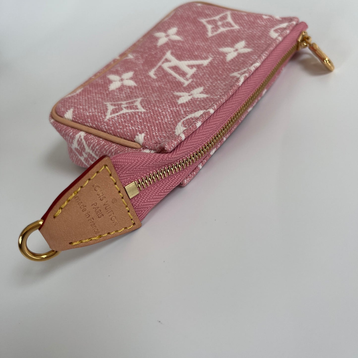 Louis Vuitton Pink Monogram Denim Key Pouch