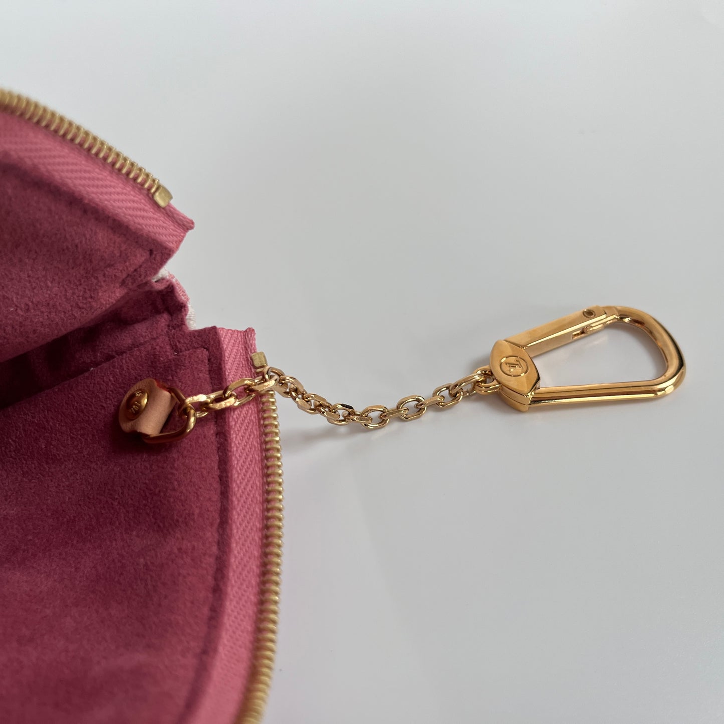 Louis Vuitton Pink Monogram Denim Key Pouch